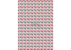 Ditipo Gift wrapping paper 70 x 100 cm White red, black and gray bow ties 2 sheets