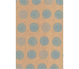 Ditipo Gift wrapping paper 70 x 200 cm KRAFT Blue circles