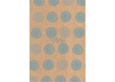 Ditipo Gift wrapping paper 70 x 200 cm KRAFT Blue circles