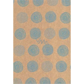 Ditipo Gift Wrapping Paper 70 x 200 cm KRAFT Blue Circles