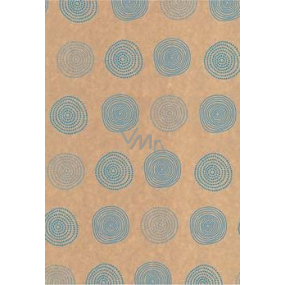 Ditipo Gift wrapping paper 70 x 200 cm KRAFT Blue circles