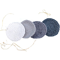 Cotton reusable makeup remover pad, hand-crocheted, gray 7.5 - 8 cm 1 piece
