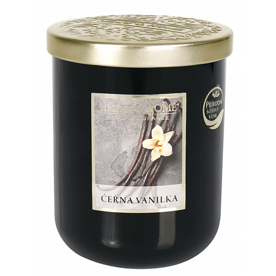 Heart & Home Black Vanilla Soy scented candle large burns up to 70 hours 340 g