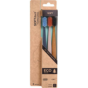 SOFTdent Eco toothbrush, soft, 3 pcs