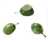 Serpentine (Canadian Jade) Tumbled pendant natural stone, 2,2-3 cm, 1 piece, healers stone