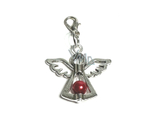 Guardian angel pendant with red pearl 29 x 37 mm 1 piece