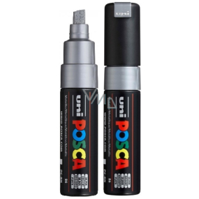 Posca Universal acrylic marker with wide, cut tip 8 mm Silver PC-8K