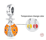 Charm Sterling silver 925 Thermo - Ladybug that changes color, pendant for bracelet