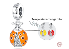 Charm Sterling silver 925 Thermo - Ladybug that changes color, pendant for bracelet