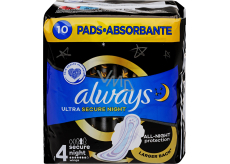 Always Ultra Secure Night Protection sanitary napkins with wings 10 pcs