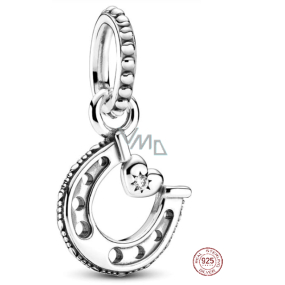 Charm Sterling silver 925 Horseshoe for luck, pendant on bracelet symbol