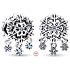 Charm Sterling silver 925 Ice snowflake bead bracelet Christmas