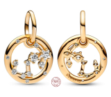 Charm Sterling silver 925 Gold plated Zodiac sign Scorpio, bracelet pendant