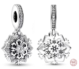 Sterling silver 925 Snowflake with cubic zirconia 2in1, Christmas bracelet pendant