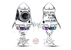 Charm Sterling silver 925 Rocket - I love you, love bracelet pendant