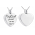 Commemorative urn pendant, Heart waterproof, Stainless steel 20 x 25 mm + chain 50 cm