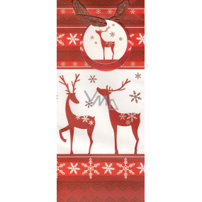 Alvarak Gift paper bag for a bottle 36 x 12.5 x 9 cm reindeer 1 piece