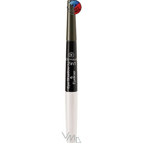 Dermacol Eye Shadow & Eye 2in1 eyeshadow and eye pencil 04 white, green 5 g