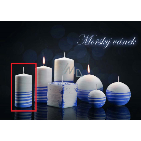 Lima Aromatic spiral Sea breeze candle white - blue cylinder 50 x 100 mm 1 piece