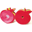 Silux Household Sponge for dishes with a practical suction cup Apple 4 pieces