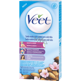 Veet full body wax strips with a strip for easy grip on the whole body of 22 pieces