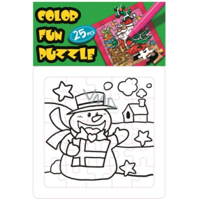 Folding Christmas motif Snowman and house 25 pieces 18 x 12 cm coloring page