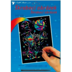 Scraping image rainbow Universe 29.5 x 21 cm