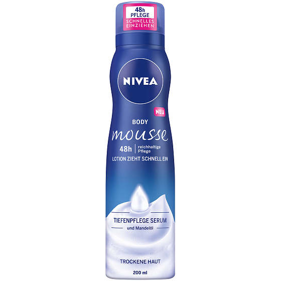 Nivea Body Mousse Intense Moisture Serum nourishing body foam for dry and very dry skin 200 ml