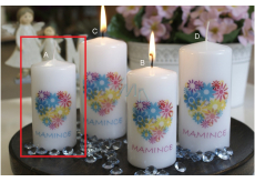 Lima S Dedication To Mom candle with blue print cylinder 50 x 100 mm 1 piece