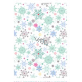 Ditipo Gift wrapping paper 70 x 200 cm Christmas white green blue brown snowflakes