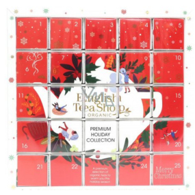 English Tea Shop Bio Advent calendar Puzzle red 25 pieces of biodegradable tea pyramids, 13 flavors, 48 g gift set