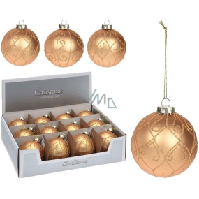 Glass Christmas tree ball gold mix 80 mm 1 piece
