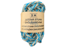 Albi Jute ribbon two-colour Blue with natural 3 m