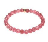 Quartz strawberry bracelet elastic natural stone, ball 6 mm / 16-17 cm, AAA quality, the most perfect healer