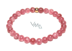 Rose Quartz / Strawberry Quartz Elastic Bracelet, Natural Stone, 6 mm Bead / 16 - 17 cm, AAA Quality, Ultimate Healer