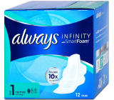 Always Infinity Normal Sanitary Pads with Wings 12 pieces