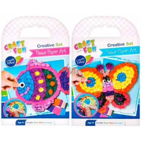 Craft with fun Butterfly/fish tissue paper art creative set, recommended age 3+