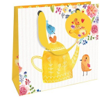 Nekupto Gift paper bag luxury 18 x 16 x 8 cm Teapot yellow
