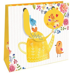 Nekupto Gift paper bag luxury 18 x 16 x 8 cm Teapot yellow
