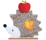 Felt hedgehog lying on the stand brown 30 cm