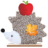 Felt hedgehog lying on the stand brown 30 cm