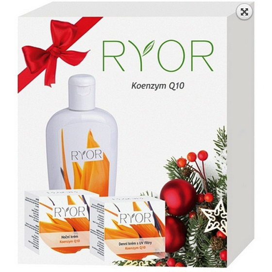 Ryor Koenzyme Q10 Day Cream with UV Filters 50 ml + Ryor Koenzyme Q10 Night Cream 50 ml + Ryor Koenzyme Q10 Body Lotion 300 ml, cosmetic set
