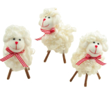 Sheep made of wool with a red bow 10 cm 1 piece