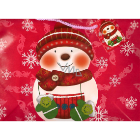 Nekupto Gift paper bag 32.5 x 25.5 x 13 cm Cheerful snowman