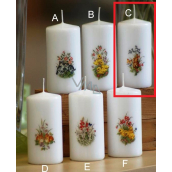 Lima Spring motif Bunny candle white cylinder 50 x 100 mm 1 piece