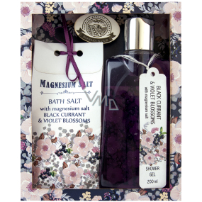 Bohemia Gifts Blackcurrant and Lotus flower and magnesium salt Nourishing shower gel 200 ml + bath salt 150 g cosmetic set