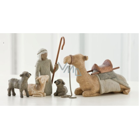 Willow Tree - Shepherd and Nativity animals, camel - Surround new life with love and warmth, shepherd height including cane 18.5 cm, shepherd height without cane 14 cm