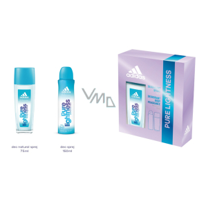Adidas Pure Lightness perfumed deodorant glass 75 ml + deodorant spray 150 ml, cosmetic set for women