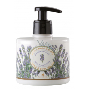 Panier des Sens Lavender soothing, softening milk for body and hands dispenser 300 ml
