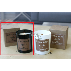 Lima Natur Wick Black & White Apple and cinnamon Aroma candle wooden wick black 175 g 1 piece